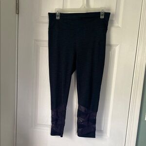 Athleta Black and Blue Patterned Leggings